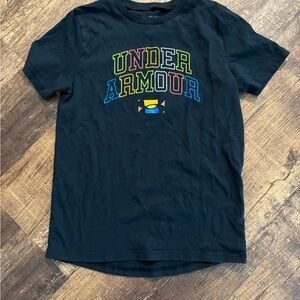 Under Armour Black Short-Sleeve Tee with Multicolor Logo